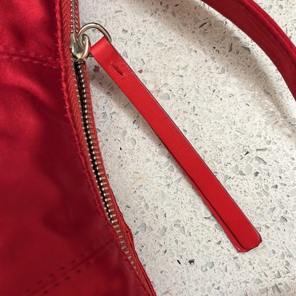 Tod’s Bamboo Red Satin Mini Evening Barrel Bag - Picture 8 of 16